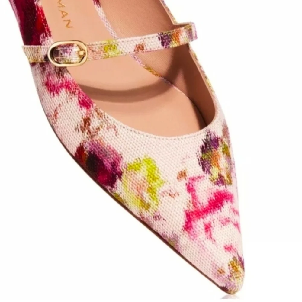 Stewart Weitzman Floral Print Ballet Barbie Flats Women's Size 7B NWT Bridal